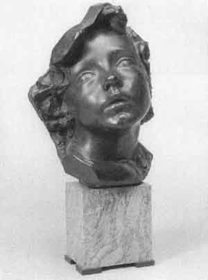 Bust of girl by 
																	Jules Lagae