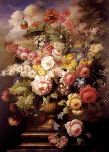 Urn with flowers by 
																	A Jardin