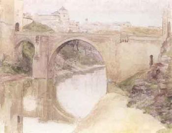 Alcantara bridge in Toledo by 
																	Francisco Esteve y Bottey