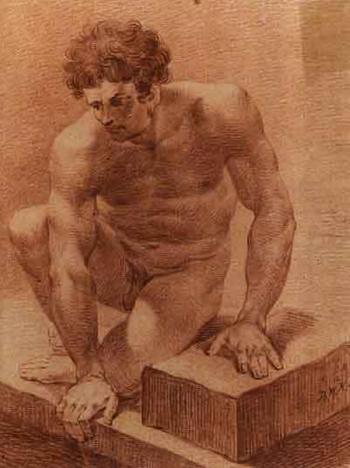 Male nude by 
																	Bartholomeus Wilhelmus Hendrikus Ziesenis