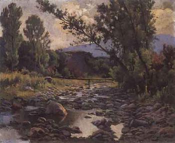 Landscape with river by 
																	Juan Baixas-Garrate
