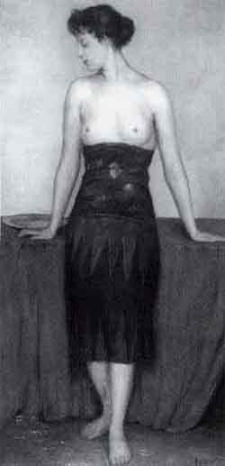 Half-naked woman with a sarong by 
																	Gerrit David Labots