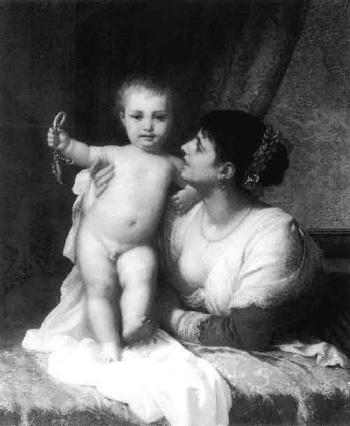 Young Italian woman and infant boy by 
																	Gustav Adolf Muller-Koburg