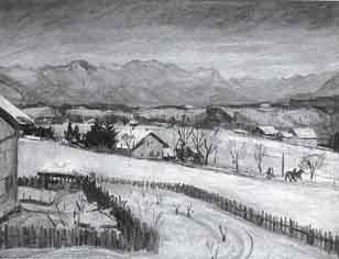 Winter landscape by 
																	Alfons Epple