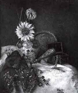 Still life of flowers in vase by 
																	Baroness M von Waldenfels