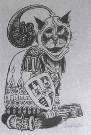 Black cat in coat of arms by 
																	Clarke Esplin