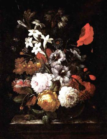 Still life of flowers by 
																	Johann Baptist Halszel
