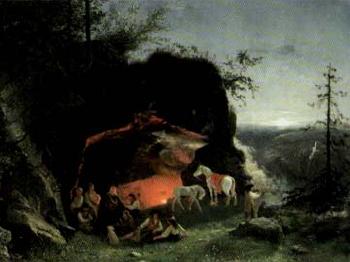Gypsies around a campfire by 
																	Wilhelm Zobus