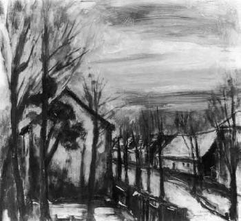Rural landscape in winter by 
																	Isidor Aschheim