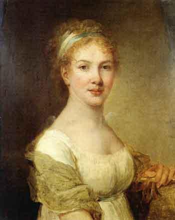 Portrait de femme peintre by MARIE VICTOIRE LEMOINE