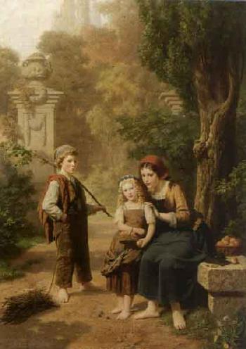 Three children in park by 
																	Franz Maria Ingenmey