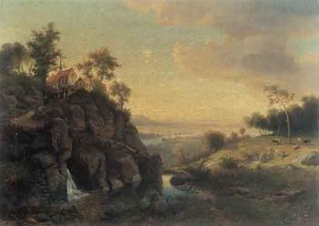 Landscape in evening by 
																	Wilhelm Zobus