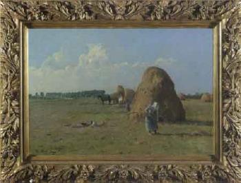 Hay-making at Niederrheim by 
																	Hermann Bahner