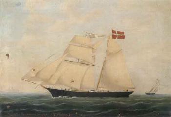 Ship's portrait - Laurits of Karrebeksminde by 
																	Heinrich Reimers