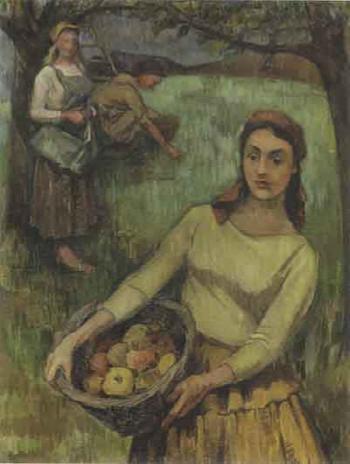Women picking apples by 
																	Fritz Ryser