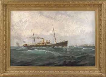 Ship's portrait of Sigurd passing Helgoland by 
																	Anund Emanuel