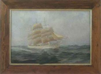 Ship's portrait - Mary Augusta off Helgoland by 
																	Anund Emanuel