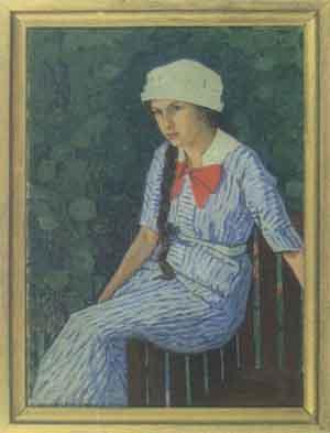 Girl in garden by 
																	Ellen Trotzig
