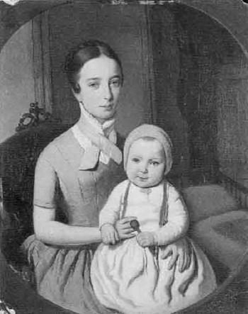 Young woman with daughter by 
																	Johann Nejebse