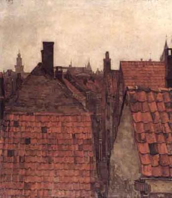 Roof tops in old part of The Hague by 
																	Anna Egter van Wissekerke