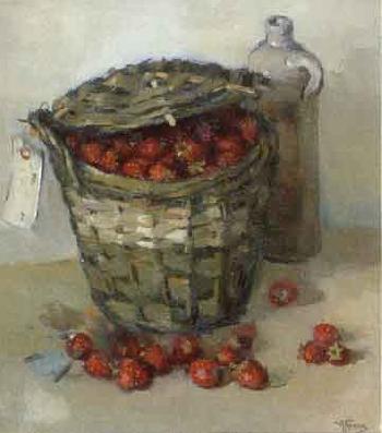 Basket of strawberries by 
																	Abraham Fresco