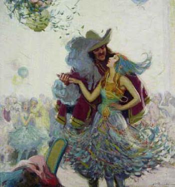 Couple dancing at a masquerade ball by 
																	Alphonse Palumbo