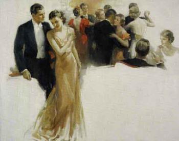 Couple stepping away from crowed dance floor by 
																	Walter G Ratterman