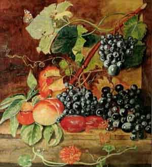 Still life with fruit on a ledge by 
																	 Prince Andrew of Russia