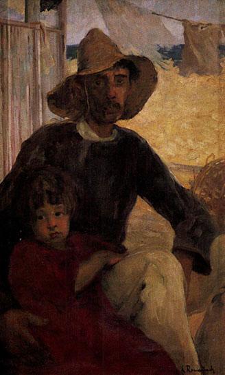Man with little boy by 
																	Leopoldo Romanach