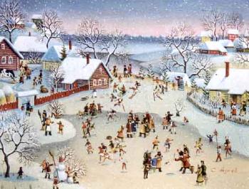 Winter in the village by 
																			Sergei Adeyev