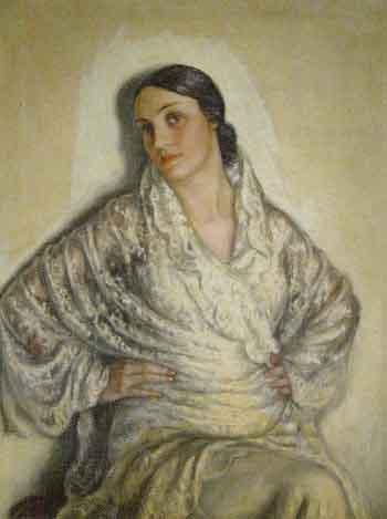 Portrait of lady by 
																	Ana de Tudela