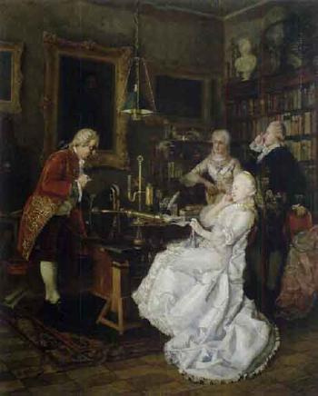 Catherine the Great in her study with companions by 
																	Fedor Ivanovitch
