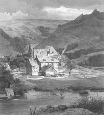 Romantic Rhine landscape by 
																	Joseph Haecke