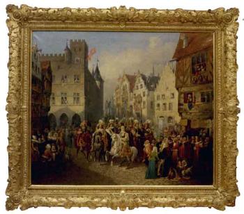 Gustav II Adolf's march into Augsburg by 
																	Theodor Lundh