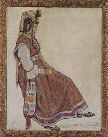 Portrait of gypsy woman in national costume by 
																	Svend Rathsack