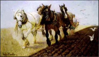 Ploughing team by 
																	Evelyn Harke