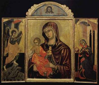 Madonna and Child, Veronica and Annunciation by 
																	 Cretan-Venetian School