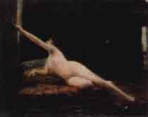 Female nude reclining by 
																	Arthur Gargouromin Verona