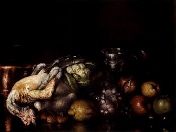Still life with game and fruit by 
																	Nicolaos Vokos