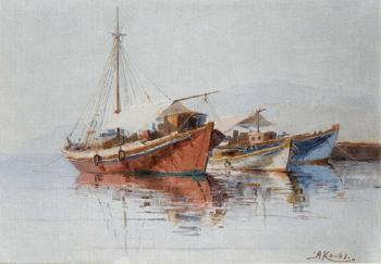 Boats at anchor by 
																	Antonis Kanas