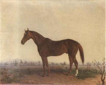 Portrait of a horse in a southern landscape by 
																	Edward Troye