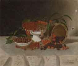 Still life with cherries, currants and raspberries by 
																	John Tallman