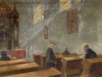 In a church by 
																	Gustav Mally