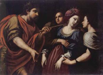 Esther and Ahasuerus by 
																	Lorenzo Garbieri