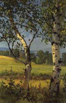 Landscape with birch trees by 
																	Herbert Kuron