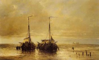 L'arrivee des bateaux by 
																	Hendrik Vader