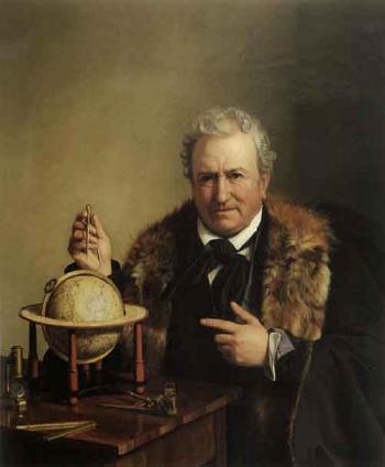 Portrait of Bruno Capilleri with globe by 
																	Giovanni Pagliarini