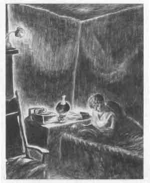 Boy reading by 
																	Wanda Gag