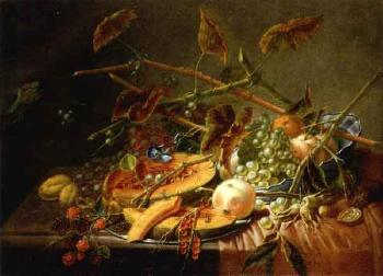 Still life of fruit by 
																	Dominicus Gottfried Waerdigh