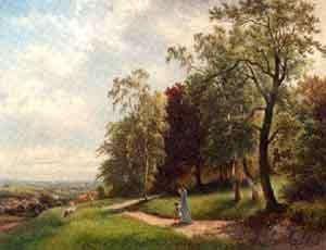 Scene in the Schloss Park in Pozleindorf by 
																	Carl Haunbold